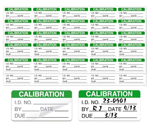 Selbstlaminierende Kalibrierungsetiketten 2 x 2,5 cm – beschreibbare Kalibrierungsaufkleber mit Spiralbindung für NIST-Kalibrierung, ISO-900-Kalibrierung, 128 Etiketten (grün, 5,1 x 2,5 cm) von Well Tile