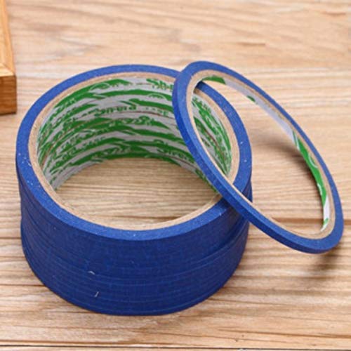 WellieSTR 10 Rollen (blaue Farbe) 4 mm Vinyl-Klebeband, Abdeckband, Kleidungswerkzeug, Positionierungszubehör, solide, einfache Verwendung, Markierungslinie, vertikales Schnittband, tragbares von WellieSTR