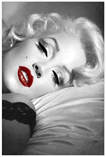 5D Diamant Painting Set FüR Erwachsene Und Kinder Filmstar und Sex-Bild Marilyn Monroe DIY Diamond Painting Kristall Strass Diamant Stickerei GemäLde 23.6"x35.4"(60x90cm) Kein Rahmen von Welmini
