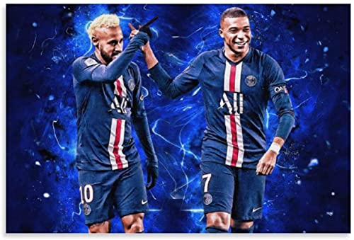 5D Diamant Painting Set FüR Erwachsene Und Kinder Fußballspieler Kylian Mbappe X Neymar Star Poster DIY Diamond Painting Kristall Strass Diamant Stickerei GemäLde 11.8"x15.7"(30x40cm) Kein Rahmen von Welmini