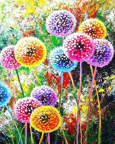 Weltbild Diamond Painting Allium | Leuchtende Blumen-Deko | 40x50 cm | Eckige Steine | DIY Bastelset für Erwachsene von Weltbild