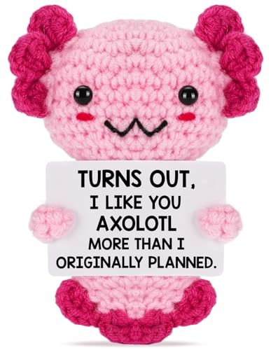 Geschenke für neue Beziehungen, Crushes, Valentinstag, Jubiläen für Sie oder Ihn – Mini Crochet Axolotl – Turns Out I Like You More Than Planned, Will You Be My Girlfriend Boyfriend Gf Bf Geschenke für neue Beziehungen, Crushes, Valentinstag, Jubiläen für Sie oder Ihn – Mini Crochet Axolotl – Turns Out I Like You More Than Planned, Will You Be My Girlfriend Boyfriend Gf Bf von Weming