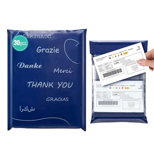 Wemk Versandtaschen, 30 Stück Versandtüten für Vinted, 30x45cm, Wasserdicht, Undurchsichtig, Abrasionsbeständig, Posttaschen, Logistik Verpackungen, Blau Wemk Versandtaschen, 30 Stück Versandtüten für Vinted, 30x45cm, Wasserdicht, Undurchsichtig, Abrasionsbeständig, Posttaschen, Logistik Verpackungen, Blau von Wemk