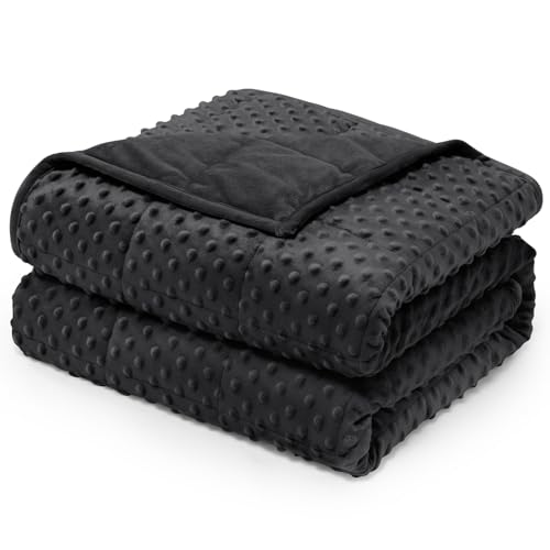 Wemore Minky Dot Gewichtsdecke für Erwachsene, Doppelgröße, 5,4 kg, weiche, schwere Decke für Stressabbau und Schlafförderung, atmungsaktive Decke für alle Jahreszeiten, mit Glasperlen, Schwarz, 152,4 Wemore Minky Dot Gewichtsdecke für Erwachsene, Doppelgröße, 5,4 kg, weiche, schwere Decke für Stressabbau und Schlafförderung, atmungsaktive Decke für alle Jahreszeiten, mit Glasperlen, Schwarz, 152,4 von Wemore