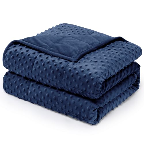 Wemore Minky Dot gewichtete Decke für Erwachsene, Doppelgröße, 5,4 kg, weiche, schwere Decke für Stressabbau und Schlafförderung, atmungsaktive Decke für alle Jahreszeiten, mit Glasperlen, Marineblau Wemore Minky Dot gewichtete Decke für Erwachsene, Doppelgröße, 5,4 kg, weiche, schwere Decke für Stressabbau und Schlafförderung, atmungsaktive Decke für alle Jahreszeiten, mit Glasperlen, Marineblau von Wemore