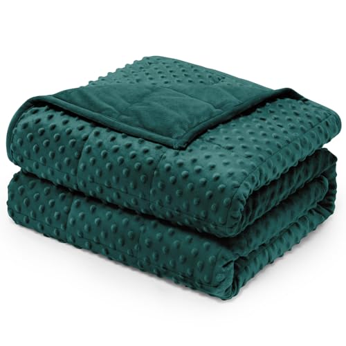 Wemore Minky Dot gewichtete Decke für Erwachsene, Queen-Size-Größe, 5,4 kg, weiche, gemütliche, schwere Decke für Bett und Couch, atmungsaktive Decke für alle Jahreszeiten, mit Glasperlen, Dunkelgrün, Wemore Minky Dot gewichtete Decke für Erwachsene, Queen-Size-Größe, 5,4 kg, weiche, gemütliche, schwere Decke für Bett und Couch, atmungsaktive Decke für alle Jahreszeiten, mit Glasperlen, Dunkelgrün, von Wemore