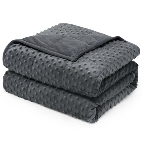 Wemore Minky Dot gewichtete Decke für Erwachsene, Queen-Size-Größe, 5,4 kg, weiche, gemütliche, schwere Decke für Bett und Couch, atmungsaktive Decke für alle Jahreszeiten, mit Glasperlen, Dunkelgrau Wemore Minky Dot gewichtete Decke für Erwachsene, Queen-Size-Größe, 5,4 kg, weiche, gemütliche, schwere Decke für Bett und Couch, atmungsaktive Decke für alle Jahreszeiten, mit Glasperlen, Dunkelgrau von Wemore