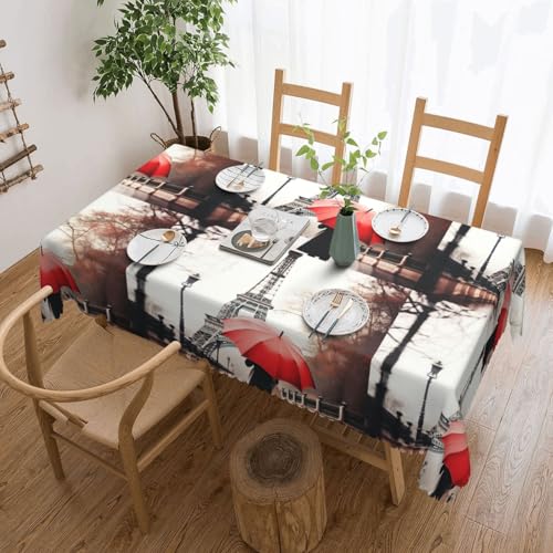 Elegante Tischdecke, Motiv: Eiffelturm mit rotem Regenschirm, stilvolle Heimdekoration für Esstische, Hochzeiten und Veranstaltungen Elegante Tischdecke, Motiv: Eiffelturm mit rotem Regenschirm, stilvolle Heimdekoration für Esstische, Hochzeiten und Veranstaltungen von WenDang