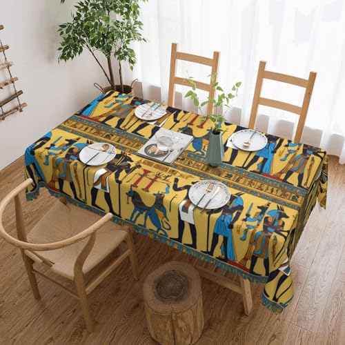 Elegante Tischdecke aus der antiken Ägypten-Serie – stilvolle Wohnkultur-Stoff für Esstische, Hochzeiten und Veranstaltungen von WenDang