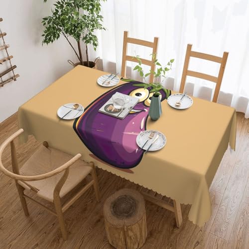 Elegante Tischdecke mit Cartoon-Auberginen-Druck, stilvolle Heimdekoration für Esstische, Hochzeiten und Veranstaltungen von WenDang