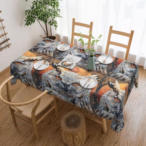 Elegante Tischdecke mit Eulen-Motiv, stilvolle Dekoration für Esstische, Hochzeiten und Veranstaltungen von WenDang