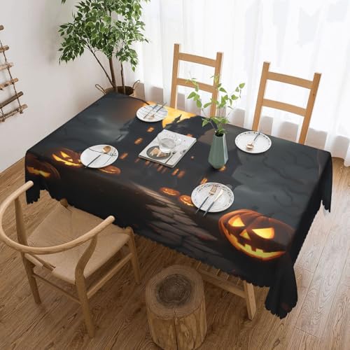 Elegante Tischdecke mit Halloween-Horror-Druck, stilvolle Heimdekoration für Esstische, Hochzeiten und Veranstaltungen von WenDang