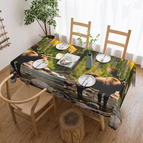 Elegante Tischdecke mit Hirschbär-Elch-Druck, stilvolle Heimdekoration, Stoff für Esstische, Hochzeiten und Veranstaltungen Elegante Tischdecke mit Hirschbär-Elch-Druck, stilvolle Heimdekoration, Stoff für Esstische, Hochzeiten und Veranstaltungen von WenDang