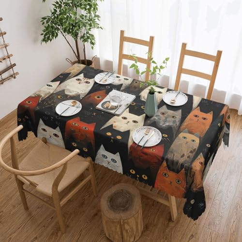 Elegante Tischdecke mit Katzendruck, stilvolle Heimdekoration für Esstische, Hochzeiten und Veranstaltungen von WenDang