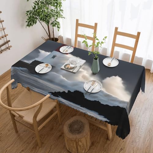 Elegante Tischdecke mit Leuchtturm im Sturm, stilvolle Dekoration für Esstische, Hochzeiten und Veranstaltungen von WenDang