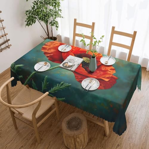 Elegante Tischdecke mit Mohnblumen-Druck, stilvolle Heimdekoration, Stoff für Esstische, Hochzeiten und Veranstaltungen von WenDang