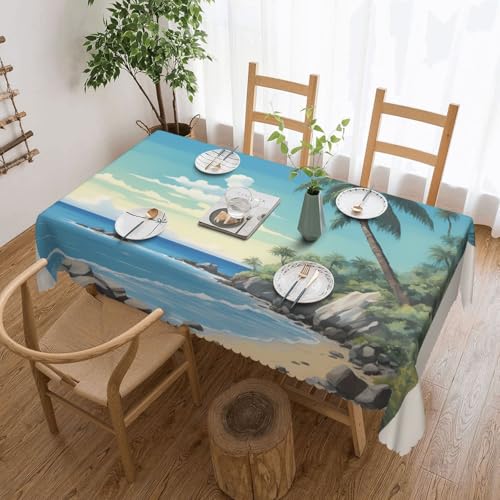 Elegante Tischdecke mit Palmen-Druck, stilvolle Heimdekoration, Stoff für Esstische, Hochzeiten und Veranstaltungen Elegante Tischdecke mit Palmen-Druck, stilvolle Heimdekoration, Stoff für Esstische, Hochzeiten und Veranstaltungen von WenDang