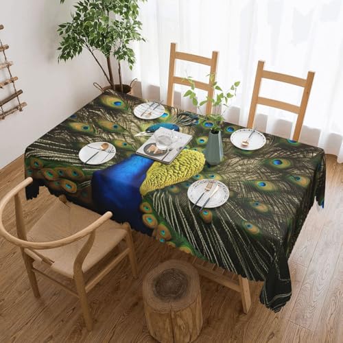 Elegante Tischdecke mit Pfauenfeder-Druck, stilvolle Heimdekoration für Esstische, Hochzeiten und Veranstaltungen Elegante Tischdecke mit Pfauenfeder-Druck, stilvolle Heimdekoration für Esstische, Hochzeiten und Veranstaltungen von WenDang