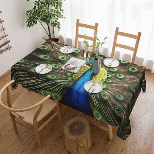 Elegante Tischdecke mit Pfauenfeder-Druck, stilvolle Heimdekoration für Esstische, Hochzeiten und Veranstaltungen Elegante Tischdecke mit Pfauenfeder-Druck, stilvolle Heimdekoration für Esstische, Hochzeiten und Veranstaltungen von WenDang