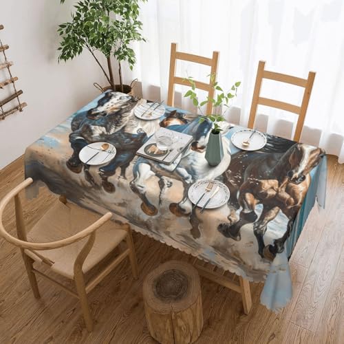 Elegante Tischdecke mit Pferdemotiv und Kunstdruck, stilvolle Heimdekoration, Stoff für Esstische, Hochzeiten und Veranstaltungen Elegante Tischdecke mit Pferdemotiv und Kunstdruck, stilvolle Heimdekoration, Stoff für Esstische, Hochzeiten und Veranstaltungen von WenDang