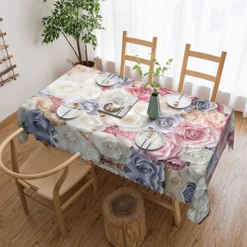 Elegante Tischdecke mit Rosenblüten-Druck, stilvolle Heimdekoration für Esstische, Hochzeiten und Veranstaltungen von WenDang