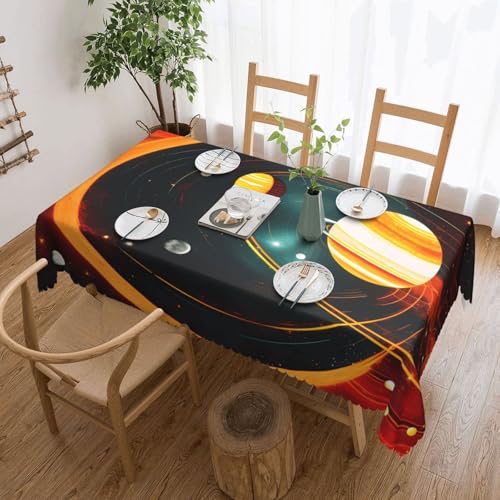 Elegante Tischdecke mit Sonnensystem, Jupiter, Saturn-Druck, stilvolle Heimdekoration, Stoff für Esstische, Hochzeiten und Veranstaltungen Elegante Tischdecke mit Sonnensystem, Jupiter, Saturn-Druck, stilvolle Heimdekoration, Stoff für Esstische, Hochzeiten und Veranstaltungen von WenDang