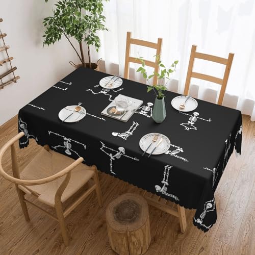 Elegante Tischdecke mit Totenkopf-Yoga-Druck, stilvolle Heimdekoration für Esstische, Hochzeiten und Veranstaltungen von WenDang