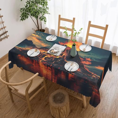Elegante Tischdecke mit Vulkandruck, stilvolle Wohnkultur, Stoff für Esstische, Hochzeiten und Veranstaltungen von WenDang
