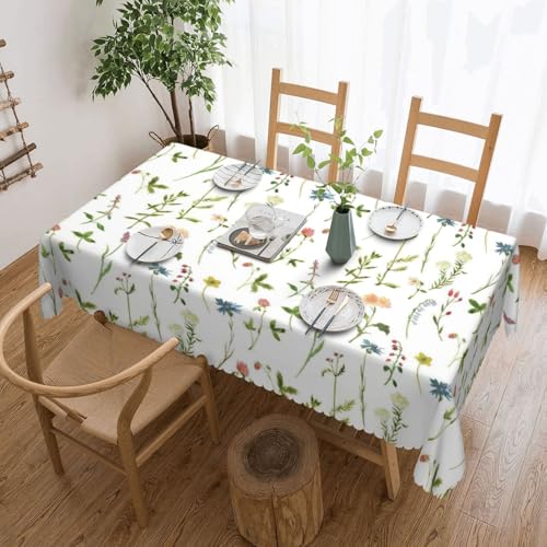Elegante Tischdecke mit Wasserfarben von Kräutern und Blumen, stilvolle Heimdekoration für Esstische, Hochzeiten und Veranstaltungen Elegante Tischdecke mit Wasserfarben von Kräutern und Blumen, stilvolle Heimdekoration für Esstische, Hochzeiten und Veranstaltungen von WenDang