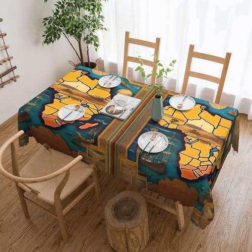 Elegante Tischdecke mit abstraktem Weltkartendruck, stilvolle Heimdekoration für Esstische, Hochzeiten und Veranstaltungen Elegante Tischdecke mit abstraktem Weltkartendruck, stilvolle Heimdekoration für Esstische, Hochzeiten und Veranstaltungen von WenDang