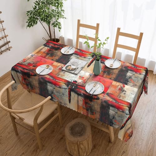 Elegante Tischdecke mit abstraktem roten Libellen-Druck, stilvolle Heimdekoration, Stoff für Esstische, Hochzeiten und Veranstaltungen Elegante Tischdecke mit abstraktem roten Libellen-Druck, stilvolle Heimdekoration, Stoff für Esstische, Hochzeiten und Veranstaltungen von WenDang