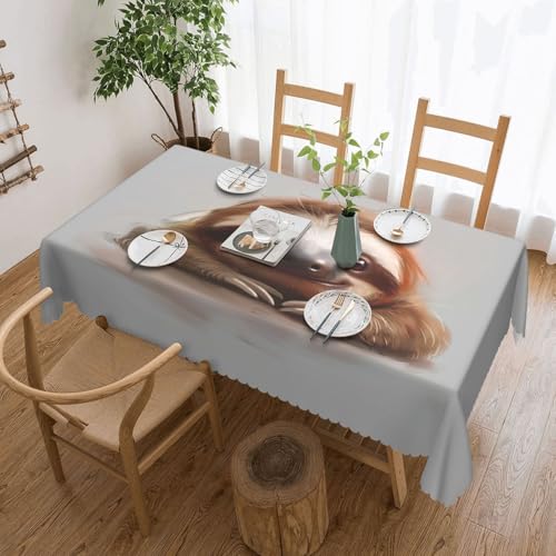 Elegante Tischdecke mit bezauberndem Faultier-Druck, stilvolle Dekoration für Esstische, Hochzeiten und Veranstaltungen von WenDang