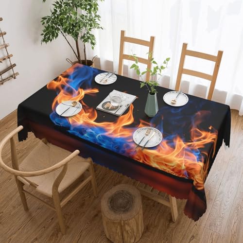 Elegante Tischdecke mit blauem Flammendruck, stilvolle Heimdekoration für Esstische, Hochzeiten und Veranstaltungen von WenDang