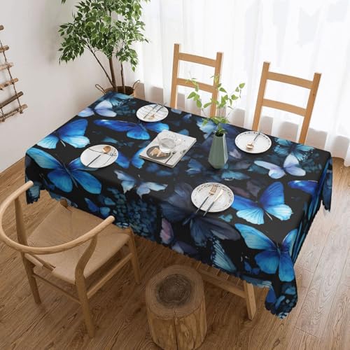 Elegante Tischdecke mit blauen Schmetterlingen und weißen Blumen, stilvolle Dekoration für Esstische, Hochzeiten und Veranstaltungen Elegante Tischdecke mit blauen Schmetterlingen und weißen Blumen, stilvolle Dekoration für Esstische, Hochzeiten und Veranstaltungen von WenDang