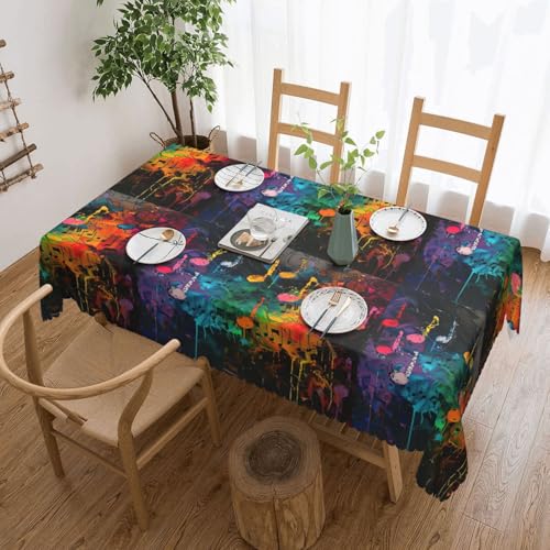 Elegante Tischdecke mit buntem Musiknoten-Druck, stilvolle Heimdekoration für Esstische, Hochzeiten und Veranstaltungen Elegante Tischdecke mit buntem Musiknoten-Druck, stilvolle Heimdekoration für Esstische, Hochzeiten und Veranstaltungen von WenDang