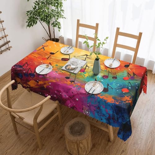 Elegante Tischdecke mit buntem Musiknoten-Druck, stilvolle Heimdekoration für Esstische, Hochzeiten und Veranstaltungen Elegante Tischdecke mit buntem Musiknoten-Druck, stilvolle Heimdekoration für Esstische, Hochzeiten und Veranstaltungen von WenDang