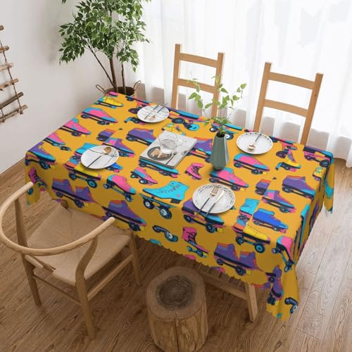 Elegante Tischdecke mit buntem Rollschuh-Druck, stilvolle Heimdekoration für Esstische, Hochzeiten und Veranstaltungen von WenDang
