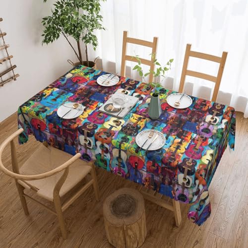 Elegante Tischdecke mit farbigem Akustik- und Gitarren-Druck, stilvolle Heimdekoration für Esstische, Hochzeiten und Veranstaltungen Elegante Tischdecke mit farbigem Akustik- und Gitarren-Druck, stilvolle Heimdekoration für Esstische, Hochzeiten und Veranstaltungen von WenDang