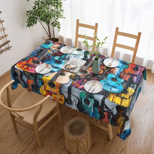 Elegante Tischdecke mit farbigem Akustik- und Gitarren-Druck, stilvolle Heimdekoration für Esstische, Hochzeiten und Veranstaltungen Elegante Tischdecke mit farbigem Akustik- und Gitarren-Druck, stilvolle Heimdekoration für Esstische, Hochzeiten und Veranstaltungen von WenDang