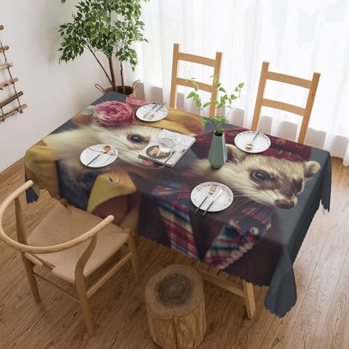 Elegante Tischdecke mit französischem Frettchen-Druck, stilvolle Heimdekoration, Stoff für Esstische, Hochzeiten und Veranstaltungen von WenDang