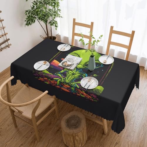 Elegante Tischdecke mit grünem Alien-Druck, stilvolle Heimdekoration für Esstische, Hochzeiten und Veranstaltungen Elegante Tischdecke mit grünem Alien-Druck, stilvolle Heimdekoration für Esstische, Hochzeiten und Veranstaltungen von WenDang