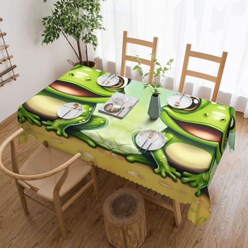 Elegante Tischdecke mit grünem Froschdruck – stilvolle Heimdekoration für Esstische, Hochzeiten und Veranstaltungen Elegante Tischdecke mit grünem Froschdruck – stilvolle Heimdekoration für Esstische, Hochzeiten und Veranstaltungen von WenDang
