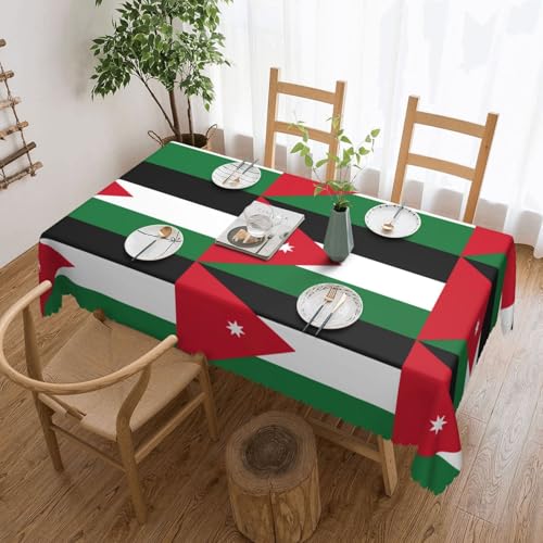 Elegante Tischdecke mit jordanischer Flagge, stilvolle Dekoration für Esstische, Hochzeiten und Veranstaltungen von WenDang