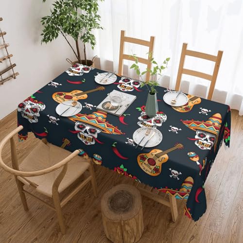 Elegante Tischdecke mit mexikanischem Totenkopf-Druck, stilvolle Heimdekoration für Esstische, Hochzeiten und Veranstaltungen Elegante Tischdecke mit mexikanischem Totenkopf-Druck, stilvolle Heimdekoration für Esstische, Hochzeiten und Veranstaltungen von WenDang