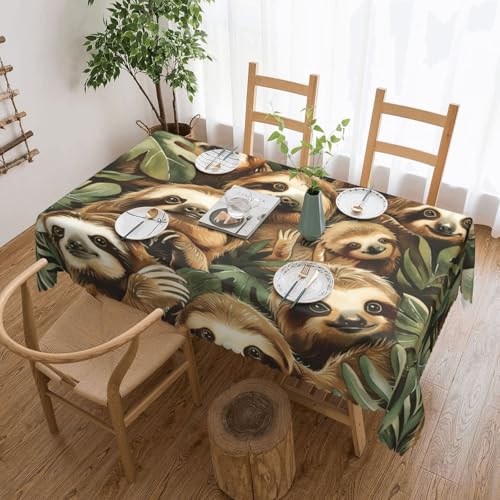 Elegante Tischdecke mit niedlichem Faultier-Druck, stilvolle Heimdekoration für Esstische, Hochzeiten und Veranstaltungen Elegante Tischdecke mit niedlichem Faultier-Druck, stilvolle Heimdekoration für Esstische, Hochzeiten und Veranstaltungen von WenDang