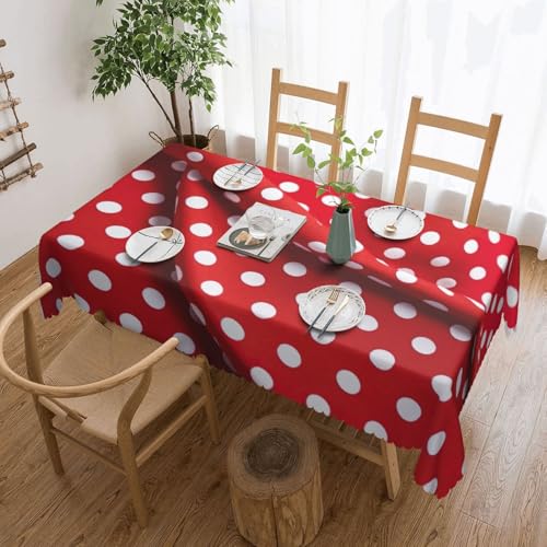 Elegante Tischdecke mit rot-weißem Punktemuster, stilvolle Heimdekoration für Esstische, Hochzeiten und Veranstaltungen Elegante Tischdecke mit rot-weißem Punktemuster, stilvolle Heimdekoration für Esstische, Hochzeiten und Veranstaltungen von WenDang