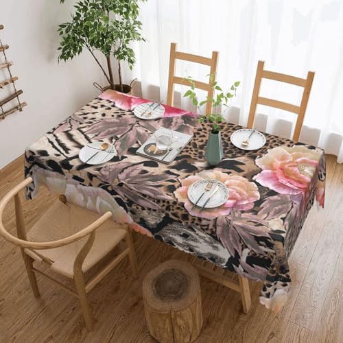 Elegante Tischdecke mit rotem Blumen-Leopardenmuster – stilvolle Heimdekoration für Esstische, Hochzeiten und Veranstaltungen Elegante Tischdecke mit rotem Blumen-Leopardenmuster – stilvolle Heimdekoration für Esstische, Hochzeiten und Veranstaltungen von WenDang