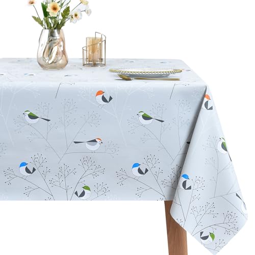 WenYa Abwischbare Tischdecke, PVC-Tischdecke, wasserdichter Tischschutz, abwischbare Kunststoff-Tischdecke, rechteckige Tischdecken für Picknick, Party, drinnen und draußen, Vögel, 137 x 215 cm WenYa Abwischbare Tischdecke, PVC-Tischdecke, wasserdichter Tischschutz, abwischbare Kunststoff-Tischdecke, rechteckige Tischdecken für Picknick, Party, drinnen und draußen, Vögel, 137 x 215 cm von WenYa
