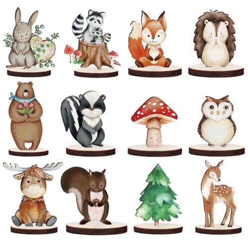 12 Stück Waldtiere, niedliche Holz-Tischaufsätze, Tierausschnitt-Formen, Wald, bemalt, Wald, Babyparty, Dekoration, Wald, Camping, Waldlager, Geburtstagsdekorationen 12 Stück Waldtiere, niedliche Holz-Tischaufsätze, Tierausschnitt-Formen, Wald, bemalt, Wald, Babyparty, Dekoration, Wald, Camping, Waldlager, Geburtstagsdekorationen von WenffbBou