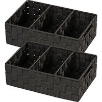 2 WENKO Adria Ordnungsboxen schwarz 32,0 x 21,0 x 10,0 cm von Wenko